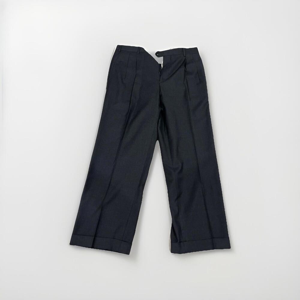 SANTORELLI MENS DRESS PANTS CHARCOAL LUXURY SERGE 36x28 MADE IN ITALY VGC!